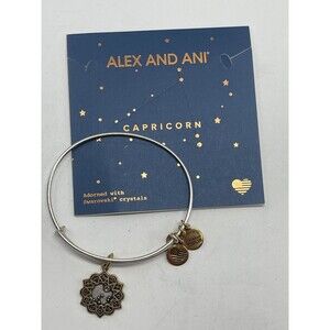Alex And Ani Capricorn Silver And Gold Tone Charm Bracelet New